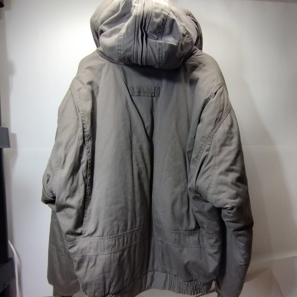 Cabela's Grey Thinsulate Winter Coat l Xl Tall l Sherpa 100% Cotton l Zipup Hood - Picture 5 of 13